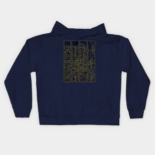 Bordeaux, France City Map Typography - Gold Art Deco Kids Hoodie